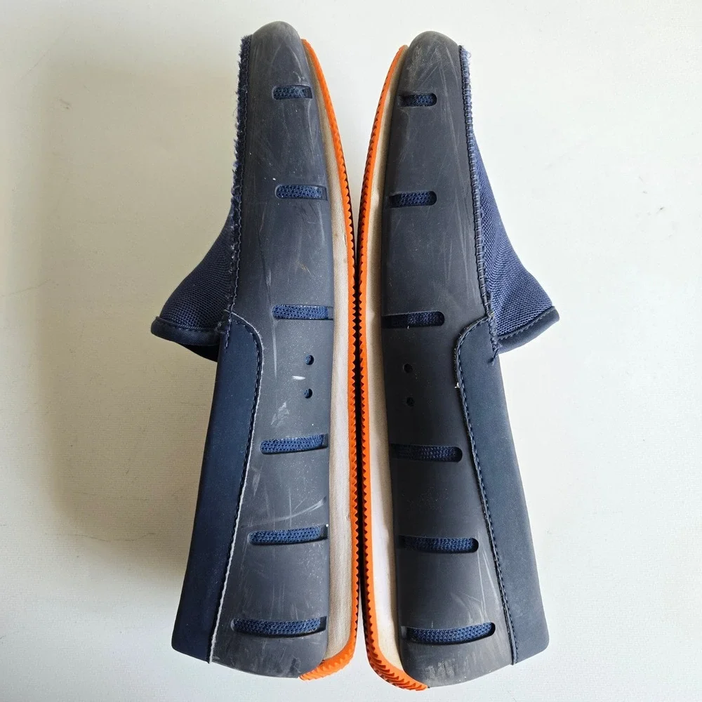 SWIMS Mens Loafers Navy Blue Orange Water‎ Resistant Boat Shoes SW-001 Size 10